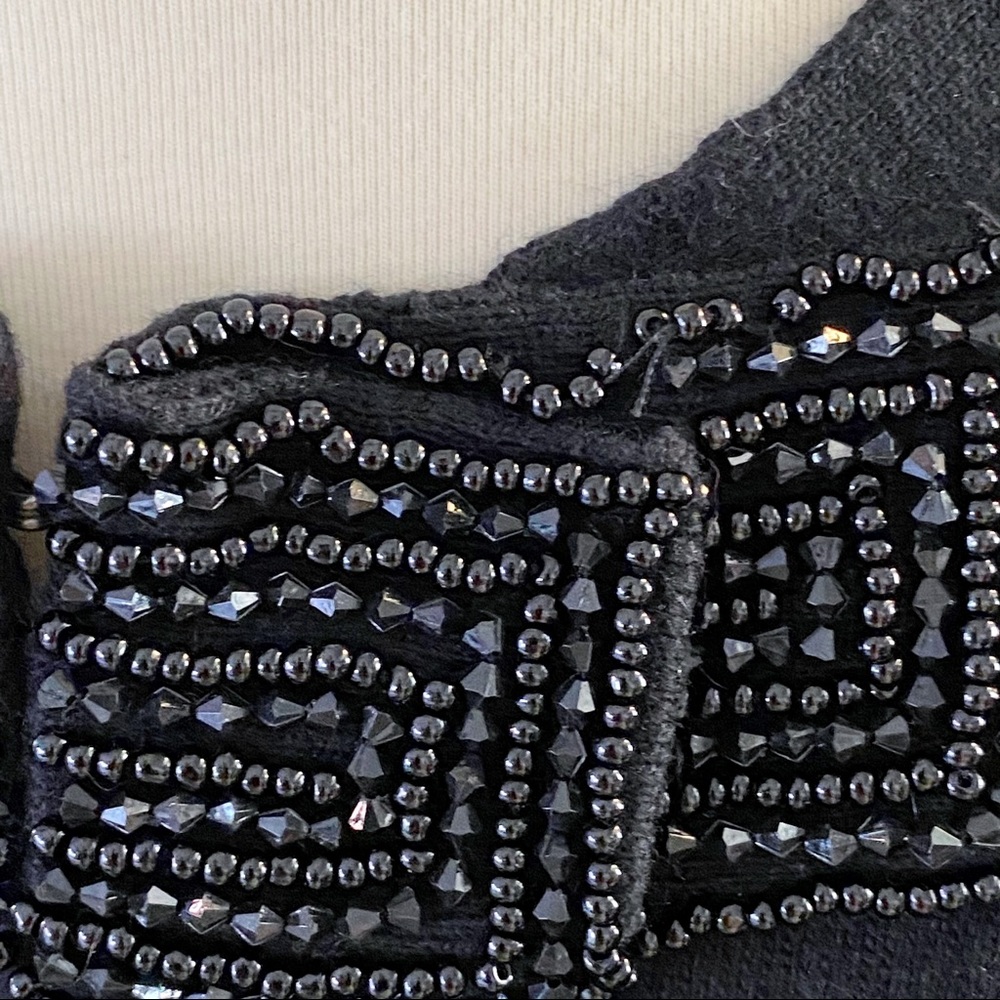 Boden Black Beaded Bow Crop Cardigan - Picture 4 of 8